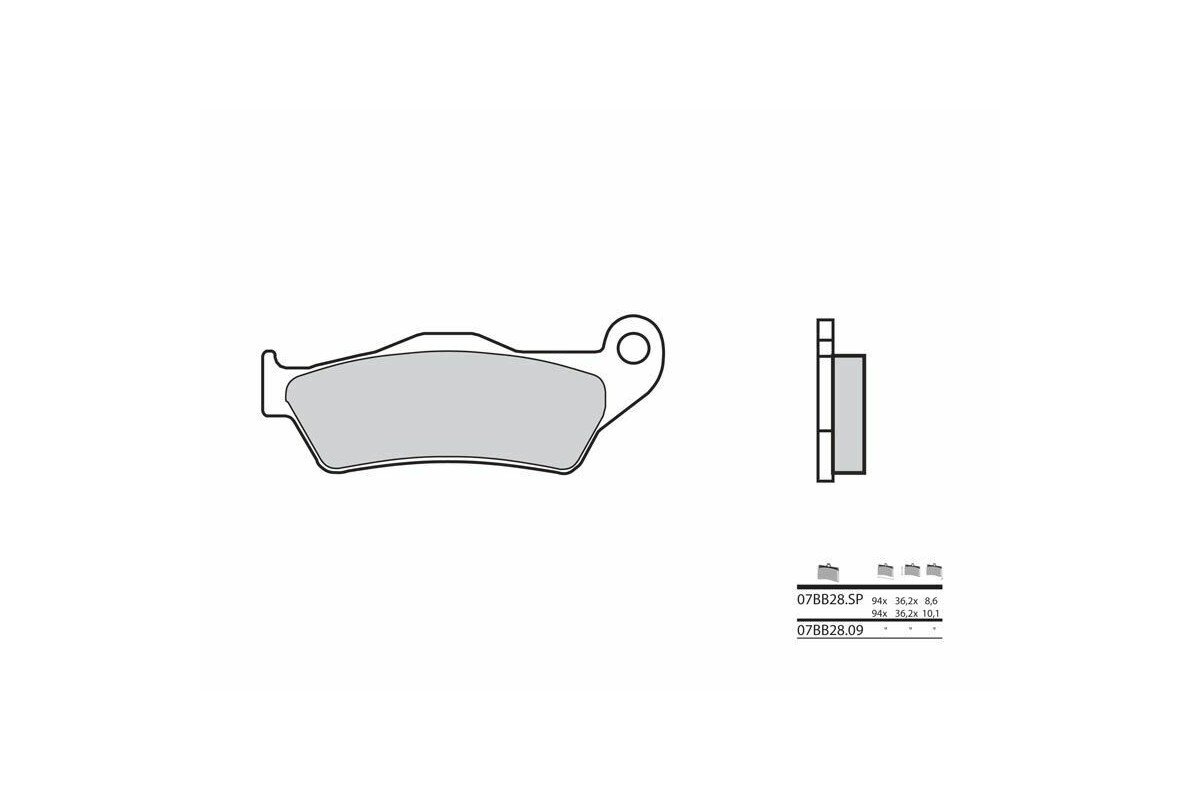 Plaquettes de frein BREMBO route métal fritté - 07BB28SP