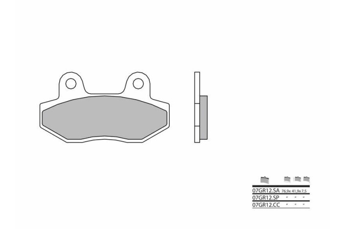 Plaquettes de frein BREMBO route carbone céramique - 07GR12CC