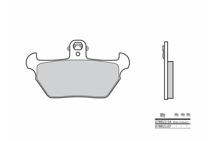 Plaquettes de frein BREMBO route métal fritté - 07BB22SA