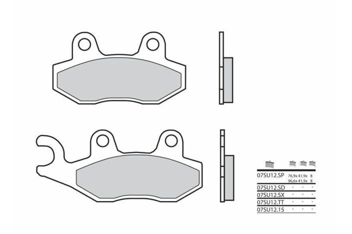 Plaquettes de frein BREMBO route métal fritté - 07SU12SP