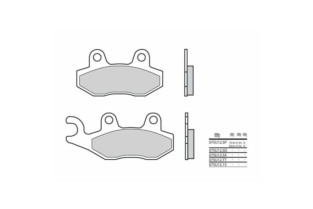 Plaquettes de frein BREMBO route métal fritté - 07SU12SP