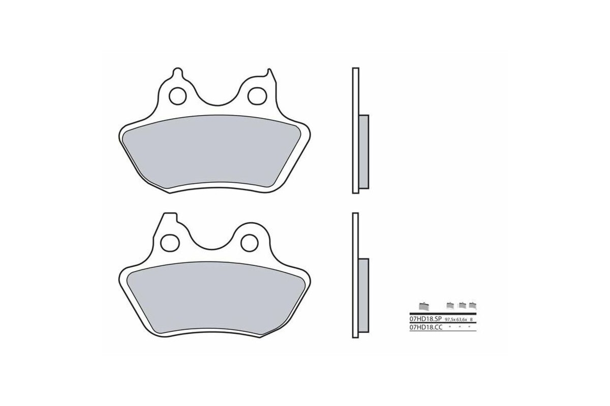 Plaquettes de frein BREMBO route métal fritté - 07HD18SP