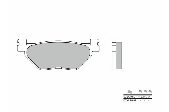 Plaquettes de frein BREMBO route métal fritté - 07YA39SP