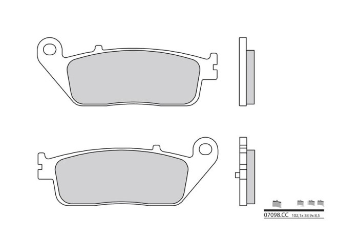 Plaquettes de frein BREMBO Scooter carbone céramique - 07098CC