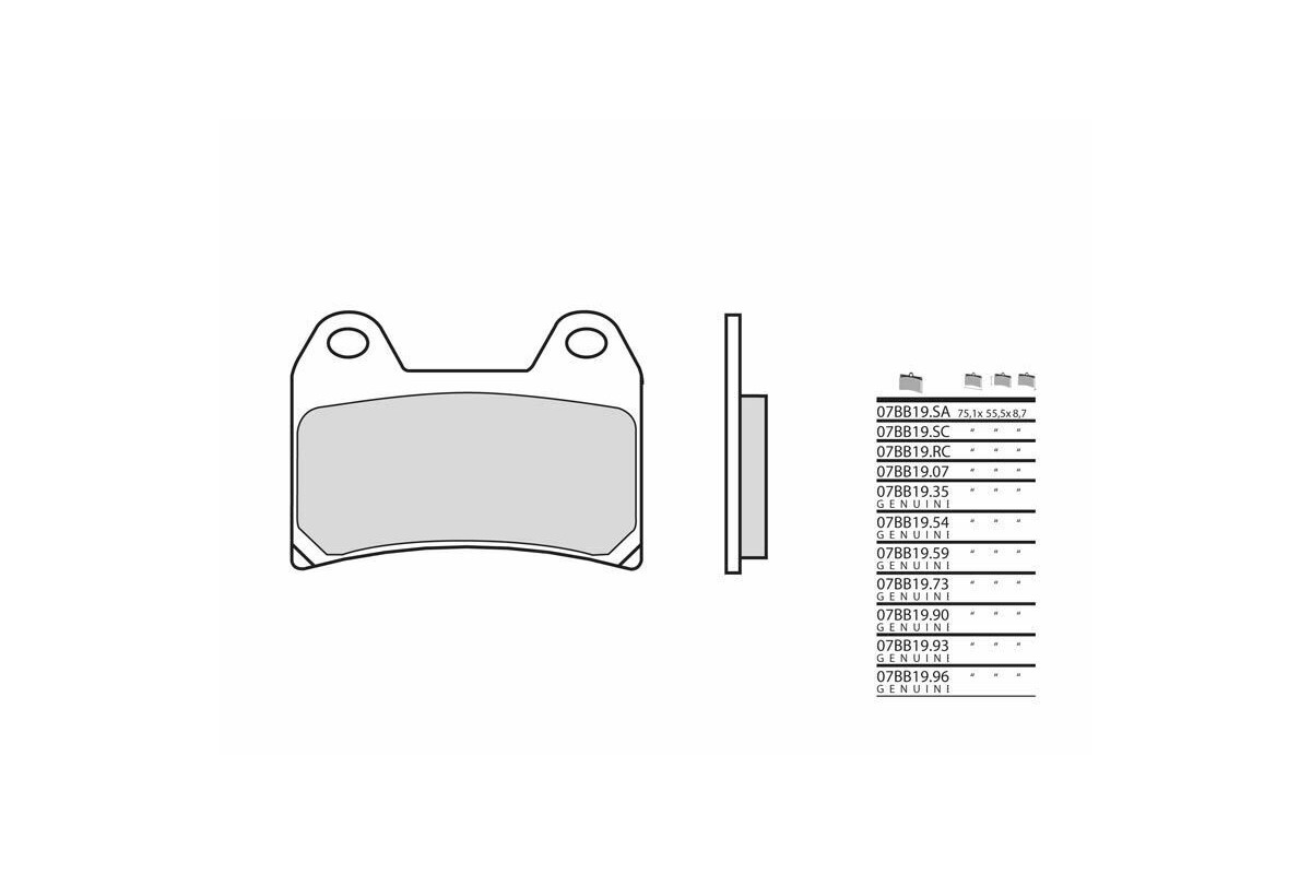 Plaquettes de frein BREMBO métal fritté - 07BB1959