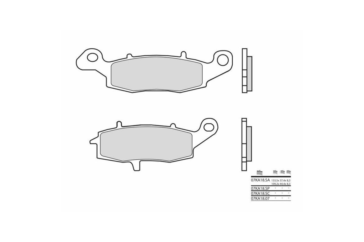 Plaquettes de frein BREMBO route carbone céramique - 07KA1807