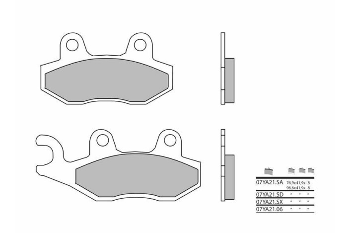 Plaquettes de frein BREMBO route métal fritté - 07YA21SA