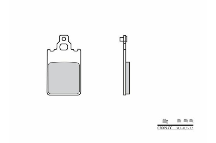 Plaquettes de frein BREMBO Scooter carbone céramique - 07009