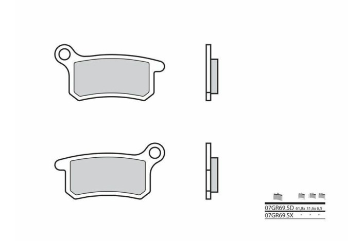 Plaquettes de frein BREMBO Off-Road métal fritté - 07GR69SX