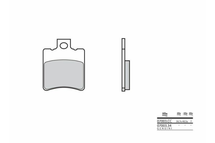 Plaquettes de frein BREMBO Scooter carbone céramique - 07003