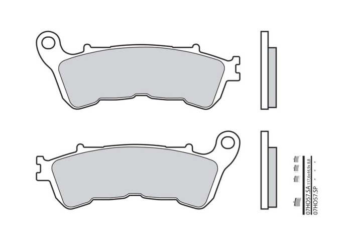 Plaquettes de frein BREMBO route métal fritté - 07HO57LA