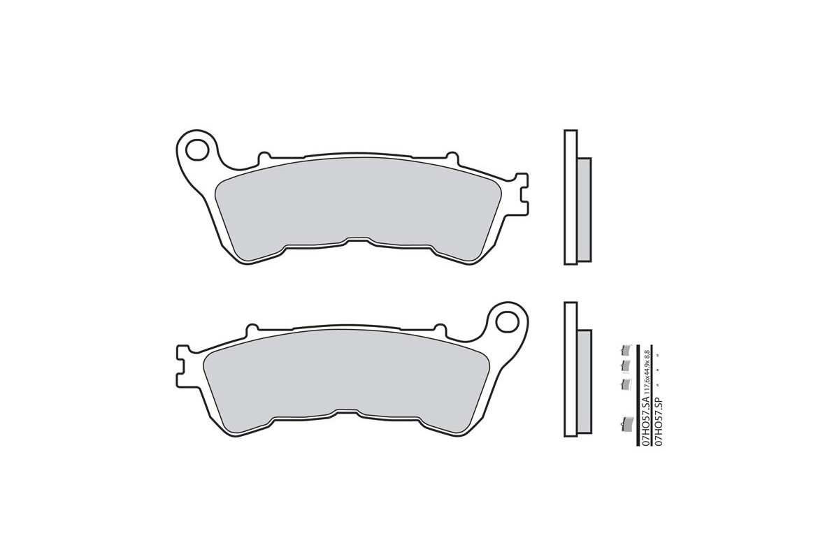 Plaquettes de frein BREMBO route métal fritté - 07HO57LA
