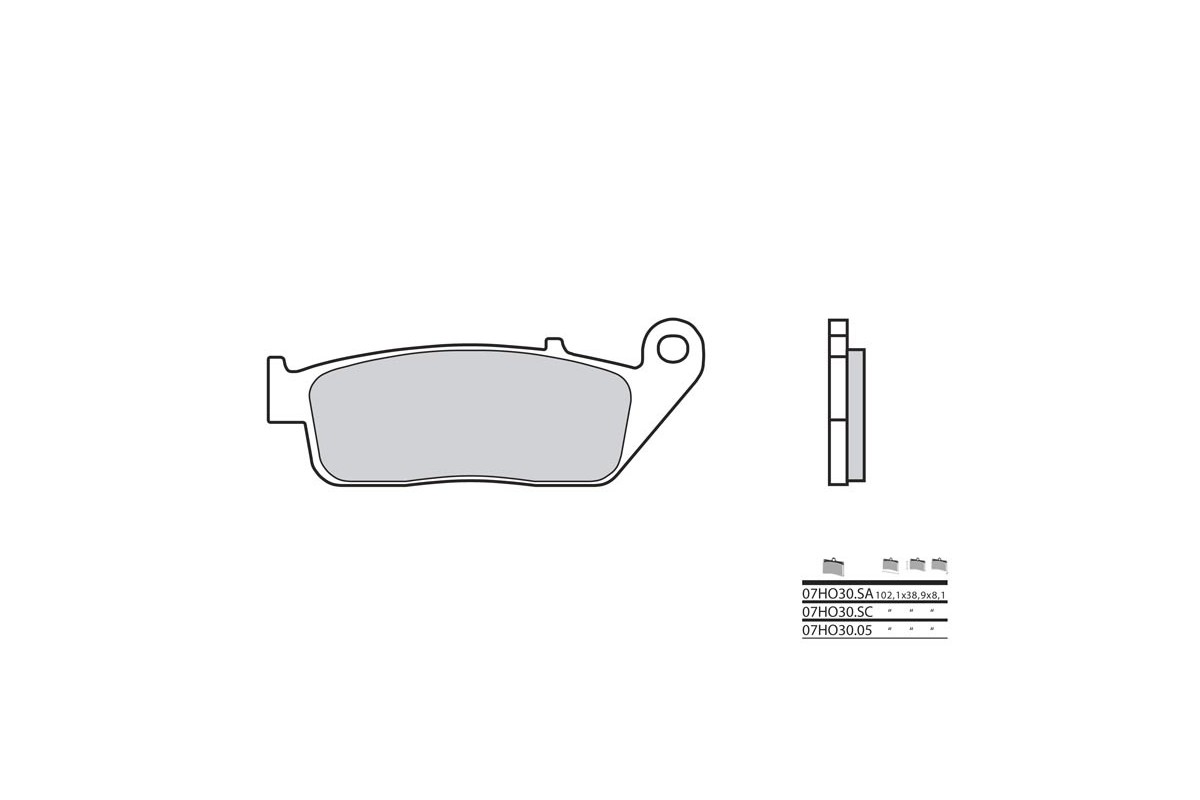 Plaquettes de frein BREMBO route métal fritté - 07HO30LA