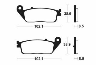 Plaquettes de frein TECNIUM Maxi Scooter métal fritté - MSS383