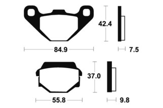 Plaquettes de frein TECNIUM Performance métal fritté - MR86