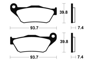 Plaquettes de frein TECNIUM Maxi Scooter métal fritté - MSS337