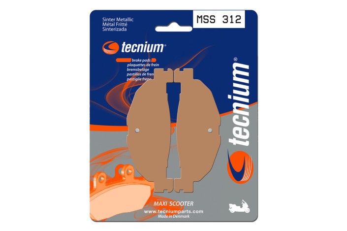 Plaquettes de frein TECNIUM Maxi Scooter métal fritté - MSS312