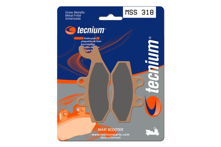 Plaquettes de frein TECNIUM Maxi Scooter métal fritté - MSS318