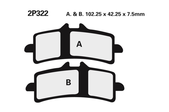 Plaquettes de frein NISSIN route /Off-Road métal fritté - 2P-322ST