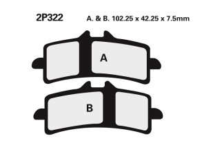 Plaquettes de frein NISSIN route /Off-Road métal fritté - 2P-322ST