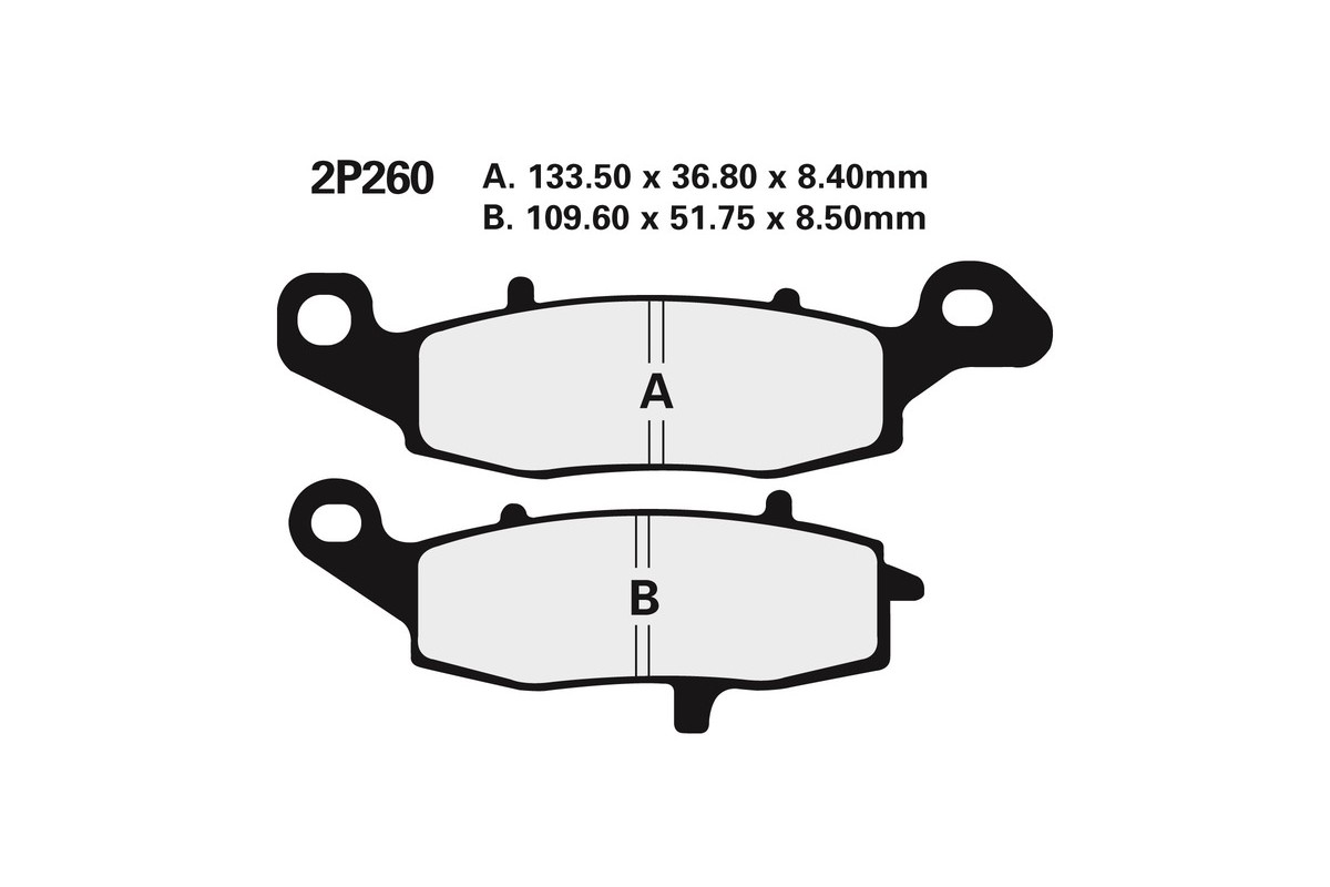 Plaquettes de frein NISSIN route semi-métallique - 2P-260NS