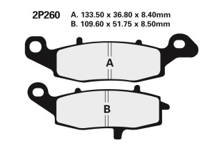 Plaquettes de frein NISSIN route semi-métallique - 2P-260NS
