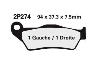 Plaquettes de frein NISSIN Off-Road semi-métallique - 2P-274GS