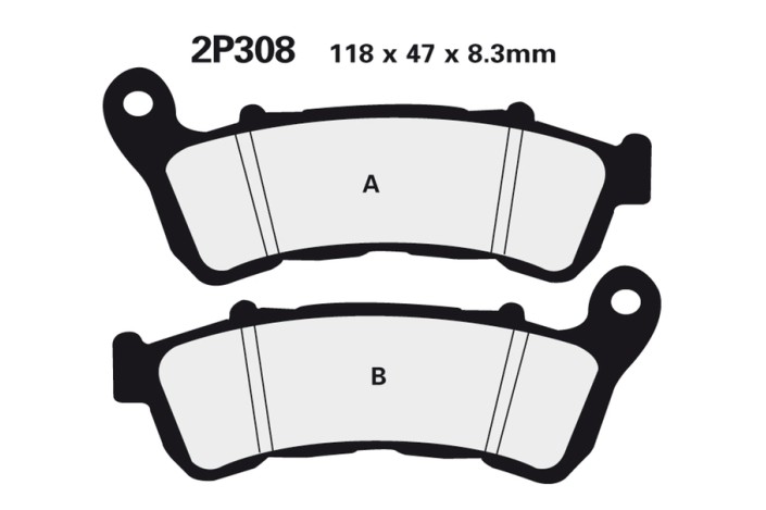 Plaquettes de frein NISSIN route /Off-Road métal fritté - 2P-308ST