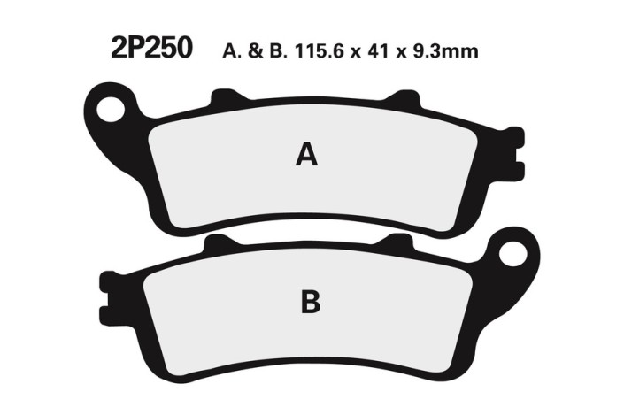 Plaquettes de frein NISSIN route /Off-Road métal fritté - 2P-250ST-F1