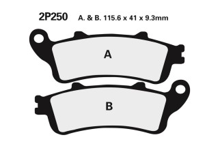 Plaquettes de frein NISSIN route /Off-Road métal fritté - 2P-250ST-F1