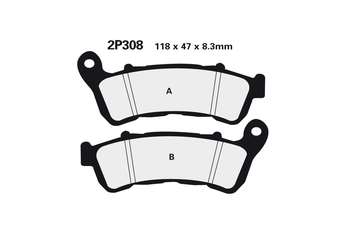 Plaquettes de frein NISSIN route semi-métallique - 2P-308NS