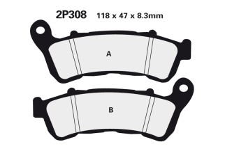 Plaquettes de frein NISSIN route semi-métallique - 2P-308NS
