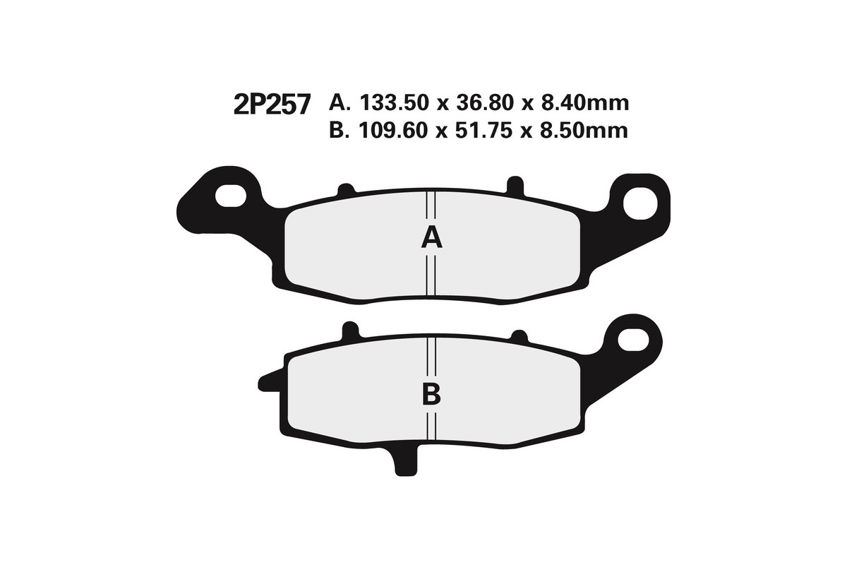 Plaquettes de frein NISSIN route semi-métallique - 2P-257NS