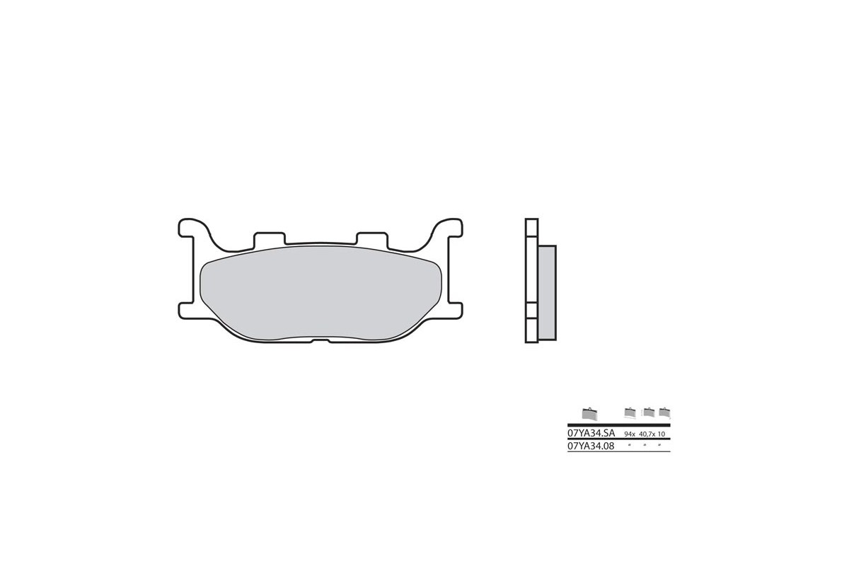 Plaquettes de frein BREMBO route métal fritté - 07YA34LA