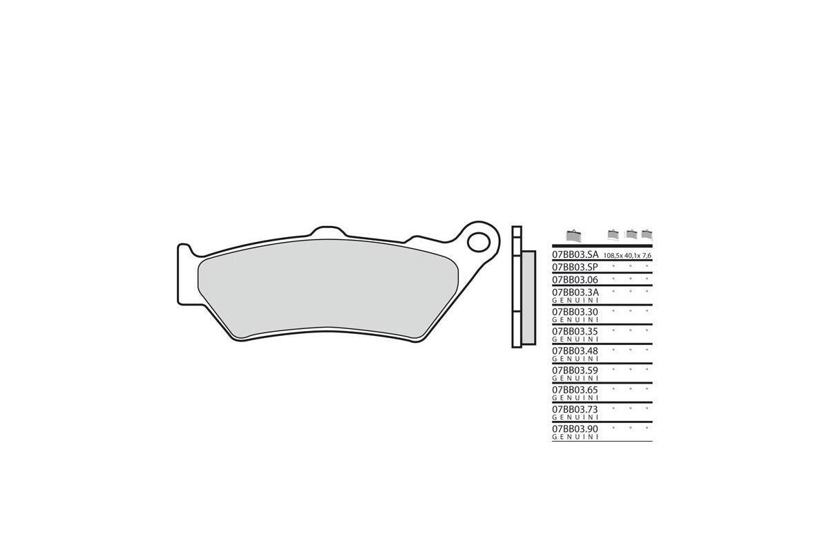 Plaquettes de frein BREMBO route métal fritté - 07BB03LA