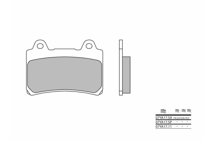 Plaquettes de frein BREMBO route métal fritté - 07YA17SA