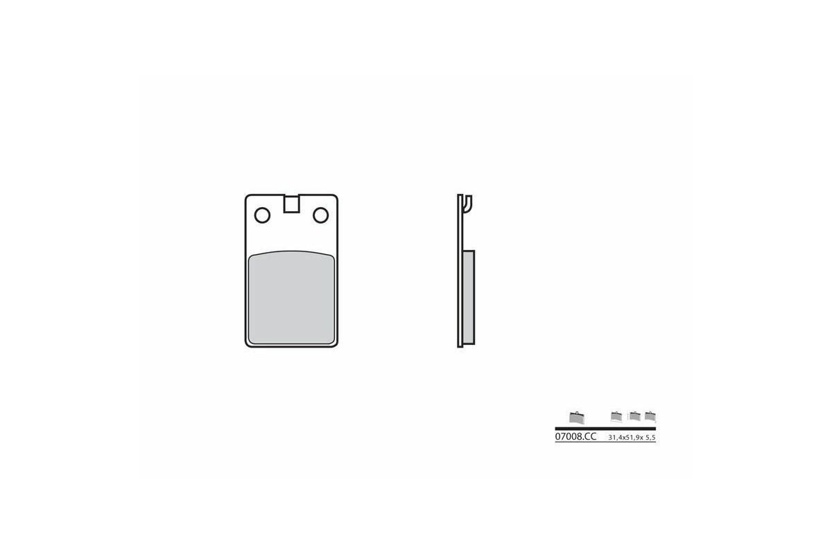 Plaquettes de frein BREMBO Scooter carbone céramique - 07008