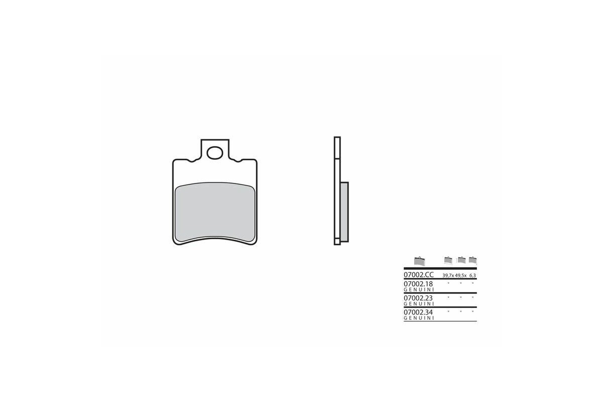 Plaquettes de frein BREMBO Scooter carbone céramique - 07002