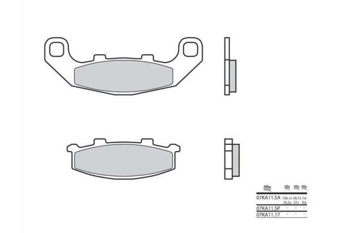 Plaquettes de frein BREMBO route métal fritté - 07KA11SA