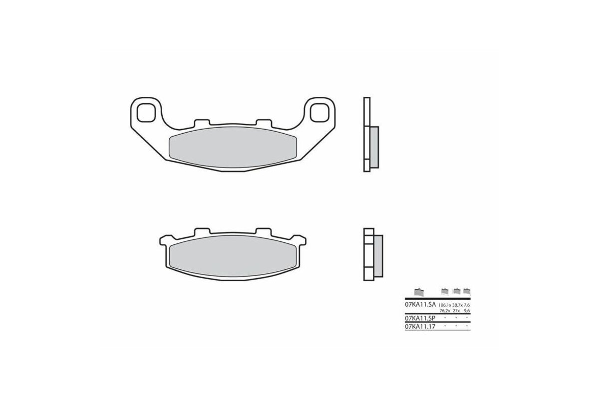 Plaquettes de frein BREMBO route métal fritté - 07KA11SA