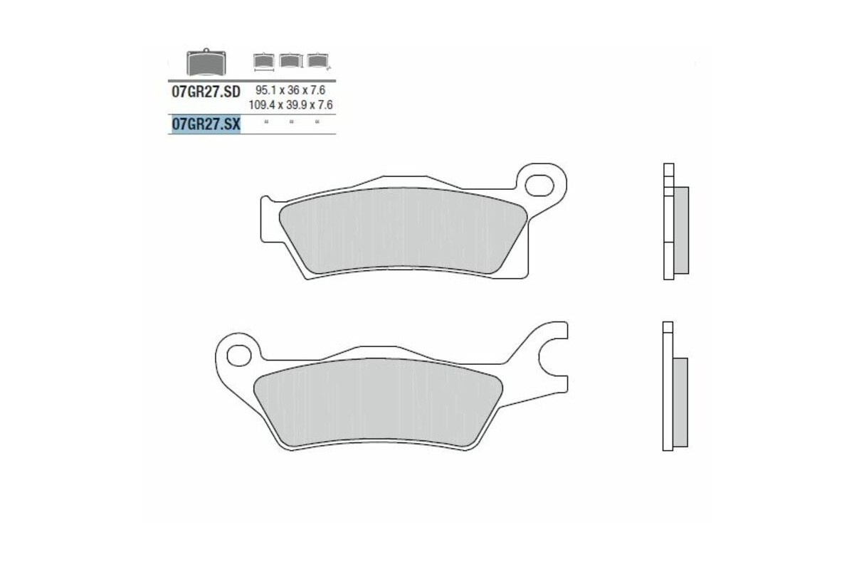 Plaquettes de frein BREMBO Off-Road métal fritté - 07GR27SX