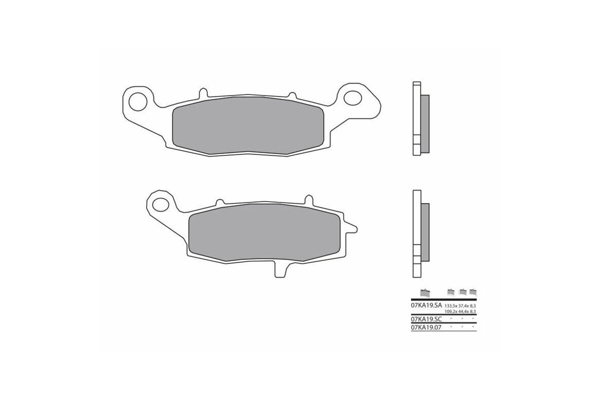 Plaquettes de frein BREMBO route métal fritté - 07KA19SA