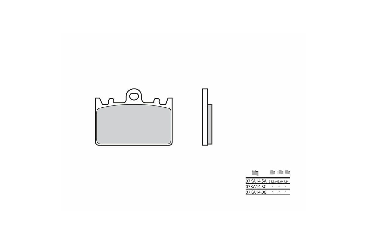 Plaquettes de frein BREMBO route métal fritté - 07KA14SA