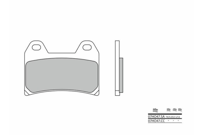 Plaquettes de frein BREMBO route métal fritté - 07HO47SA