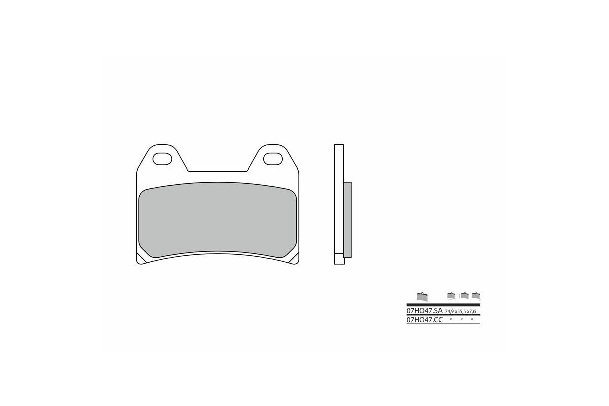 Plaquettes de frein BREMBO route métal fritté - 07HO47SA