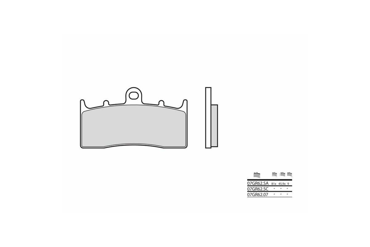 Plaquettes de frein BREMBO route métal fritté - 07GR62SA
