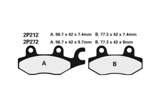 Plaquettes de frein NISSIN route semi-métallique - 2P-212NS