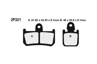 Plaquettes de frein NISSIN route /Off-Road métal fritté - 2P-321ST
