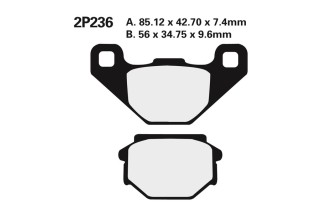 Plaquettes de frein NISSIN route semi-métallique - 2P-236NS