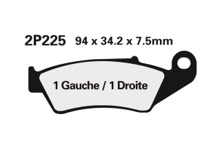 Plaquettes de frein NISSIN route semi-métallique - 2P-225NS